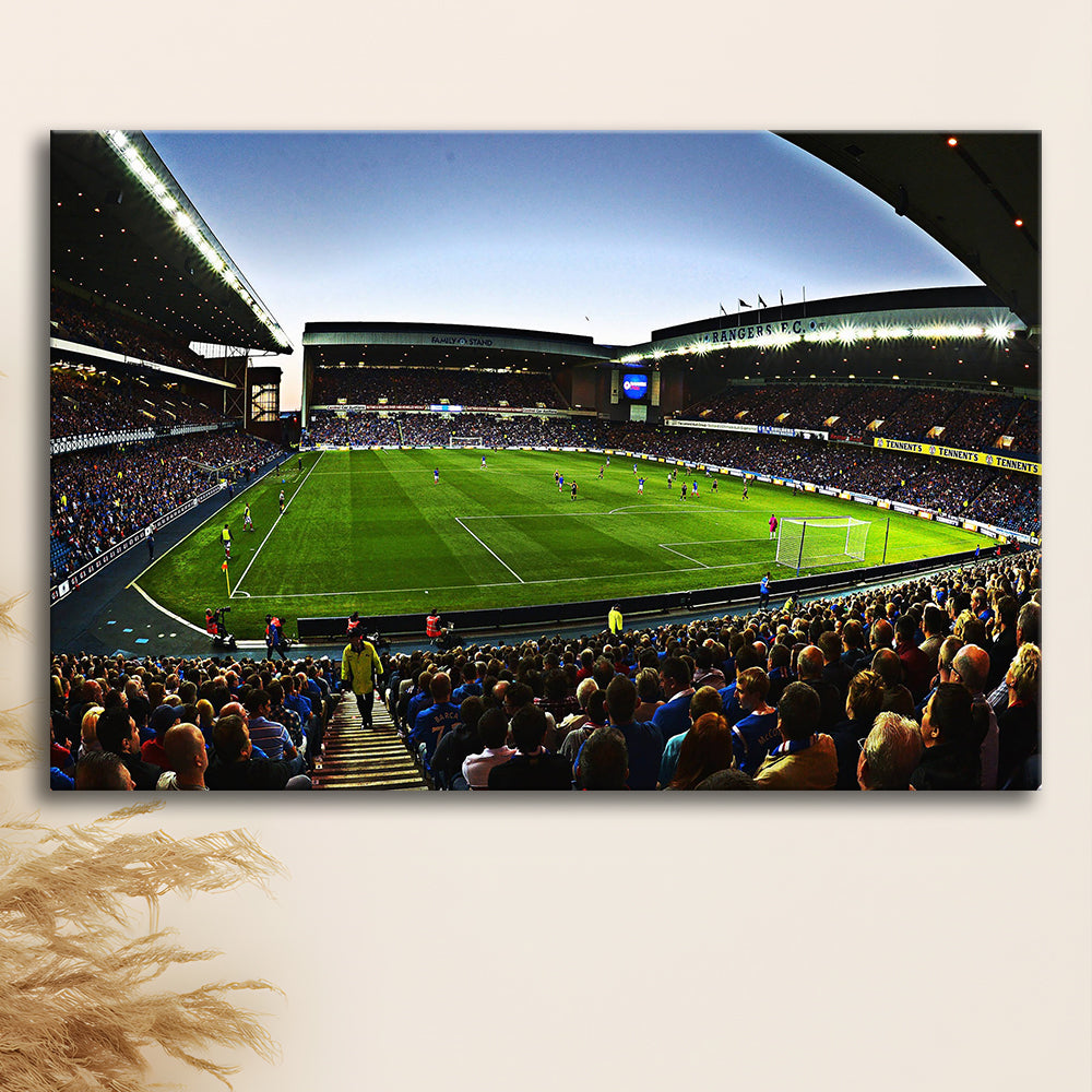 Ibrox Football Stadium, Stadium Canvas, Sport Art, Gift for him, Man Cave Decor, Art Print, Canvas Print Wall Art