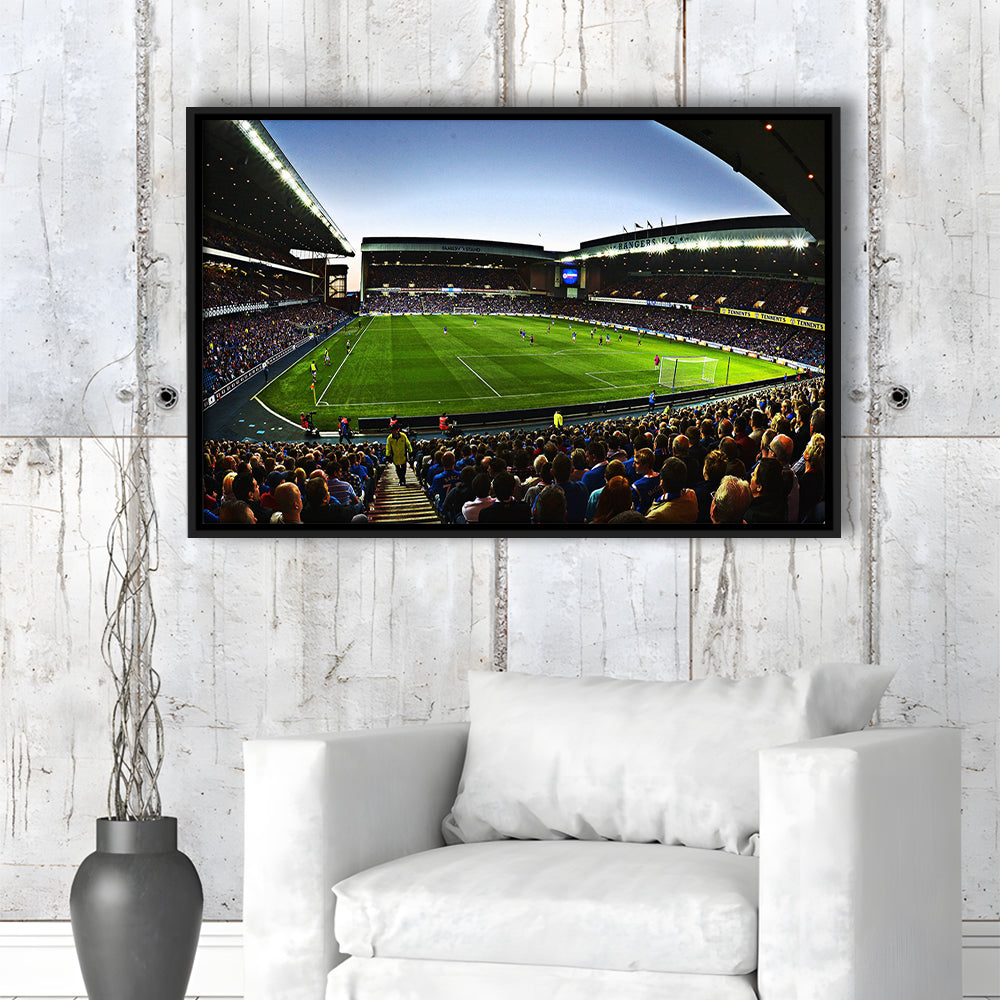 Ibrox Football Stadium, Stadium Canvas, Sport Art, Framed Canvas Print Wall Art, Floating Frame