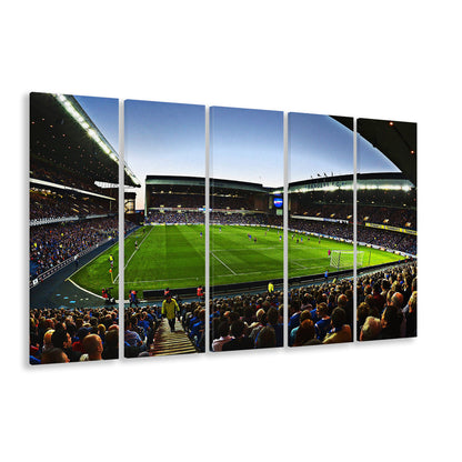 Ibrox Football Stadium, Stadium Canvas, Sport Art, 5 Panel B, Extra Large Canvas, Canvas Print Wall Art