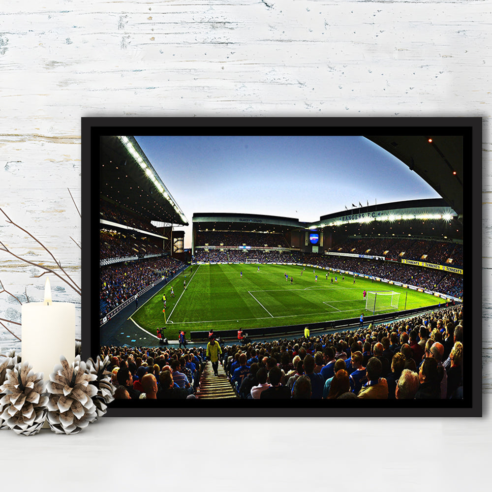 Ibrox Football Stadium, Stadium Canvas, Sport Art, Framed Canvas Print Wall Art, Floating Frame