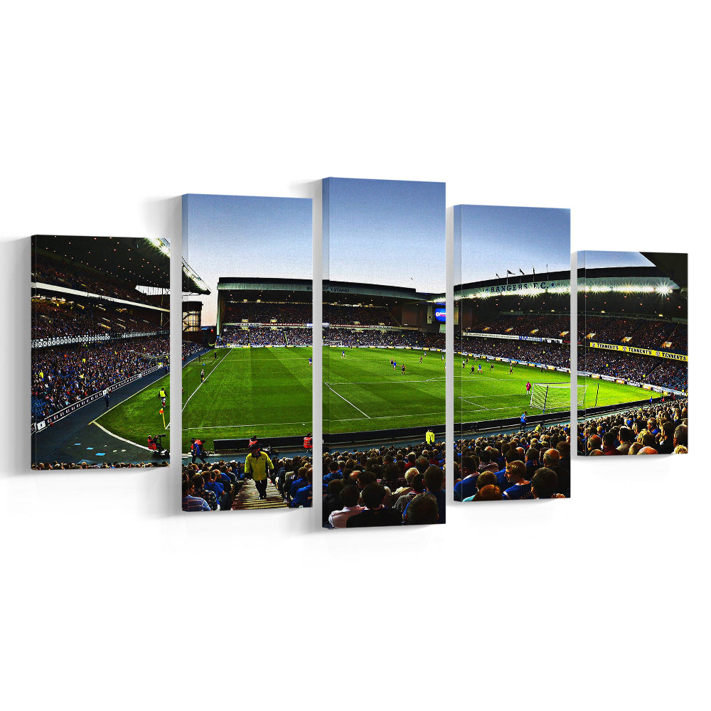 Ibrox Football Stadium, Stadium Canvas, Sport Art, Gift for him, 5 Panel, Large Canvas, Canvas Print Wall Art