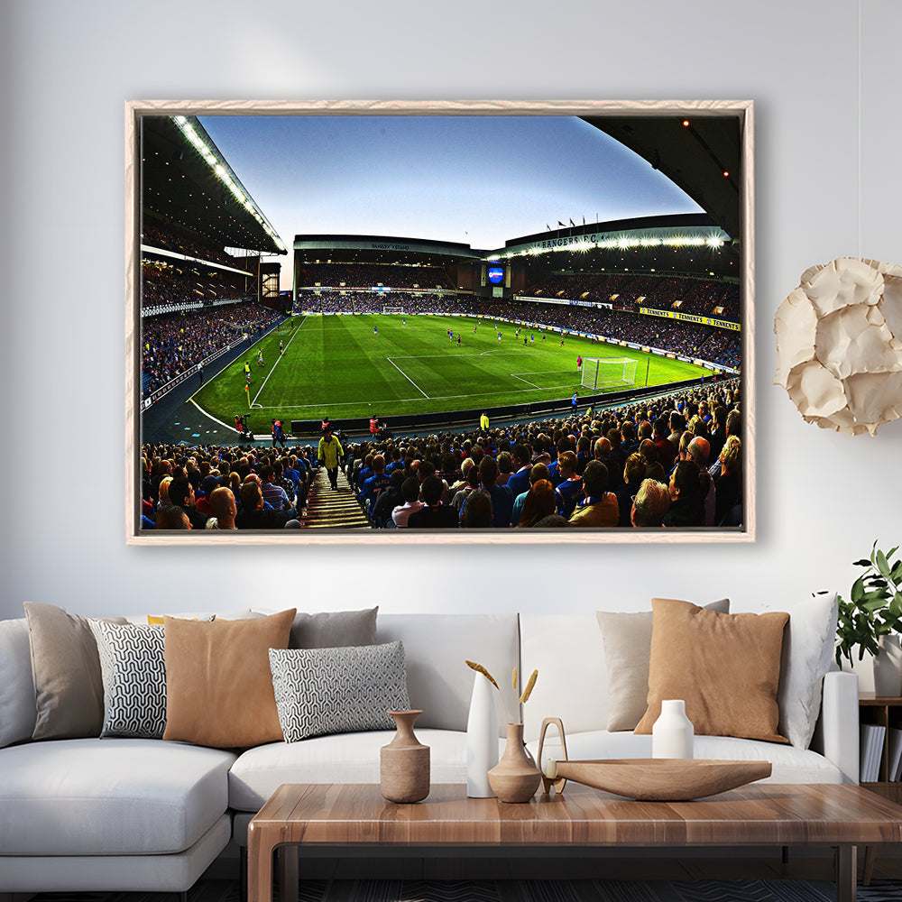 Ibrox Football Stadium, Stadium Canvas, Sport Art, Framed Canvas Print Wall Art, Floating Frame
