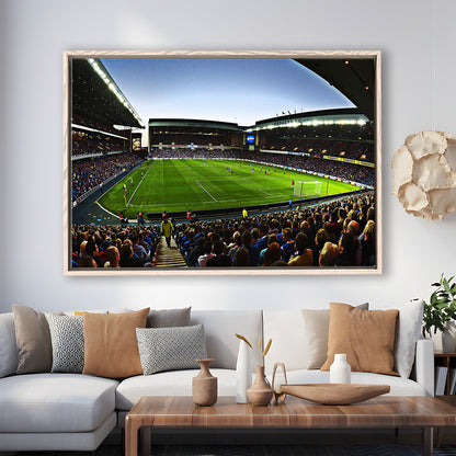 Ibrox Football Stadium, Stadium Canvas, Sport Art, Framed Canvas Print Wall Art, Floating Frame