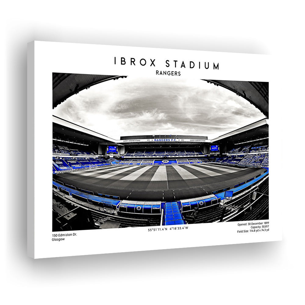 Ibrox Stadium Print,Football Stadium,Rangers,Scottish Football Wall Art, Canvas Print Wall Art, Man Cave Gift
