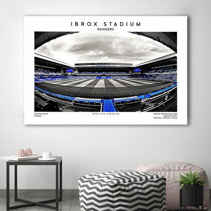 Ibrox Stadium Print,Football Stadium,Rangers,Scottish Football Wall Art, Canvas Print Wall Art, Man Cave Gift