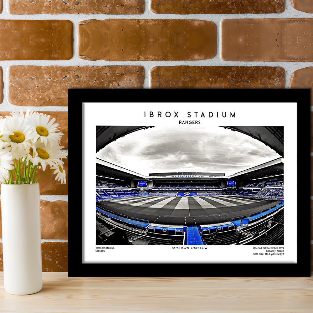 Ibrox Stadium Print,Football Stadium,Rangers,Scottish Football Wall Art, Framed Art Print Wall Decor