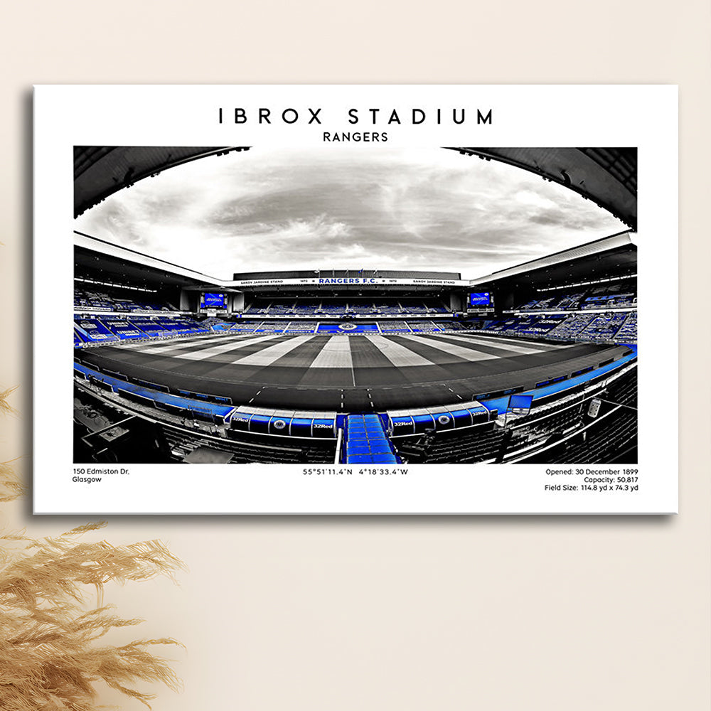 Ibrox Stadium Print,Football Stadium,Rangers,Scottish Football Wall Art, Canvas Print Wall Art, Man Cave Gift