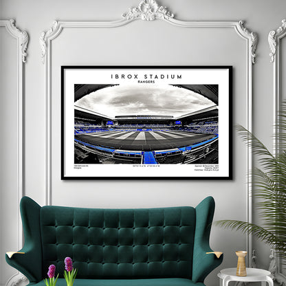 Ibrox Stadium Print,Football Stadium,Rangers,Scottish Football Wall Art, Framed Art Print Wall Decor