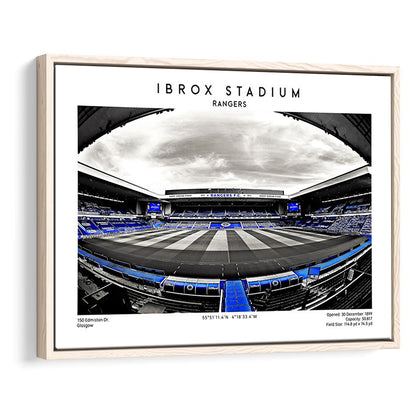Ibrox Stadium Print,Football Stadium,Rangers,Scottish Football Wall Art, Framed Canvas Print Wall Art