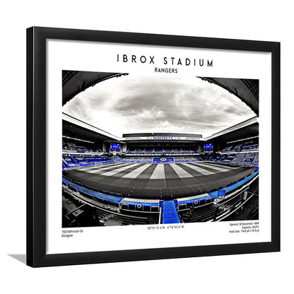 Ibrox Stadium Print,Football Stadium,Rangers,Scottish Football Wall Art, Framed Art Print Wall Decor