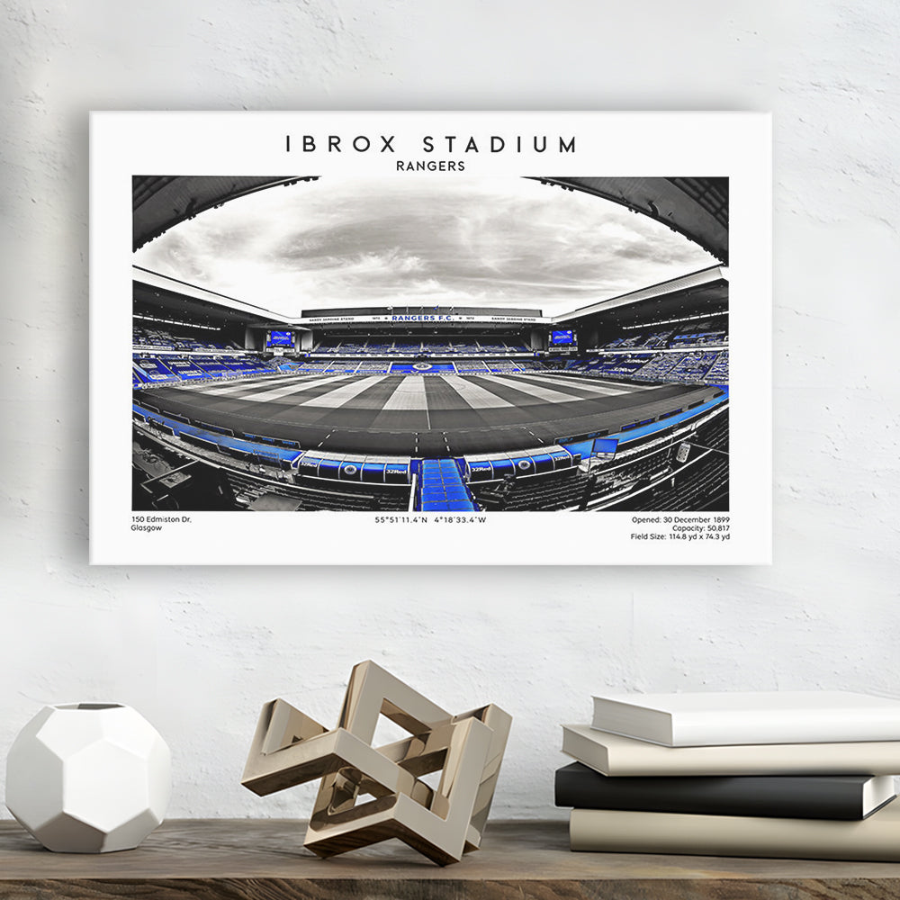 Ibrox Stadium Print,Football Stadium,Rangers,Scottish Football Wall Art, Canvas Print Wall Art, Man Cave Gift