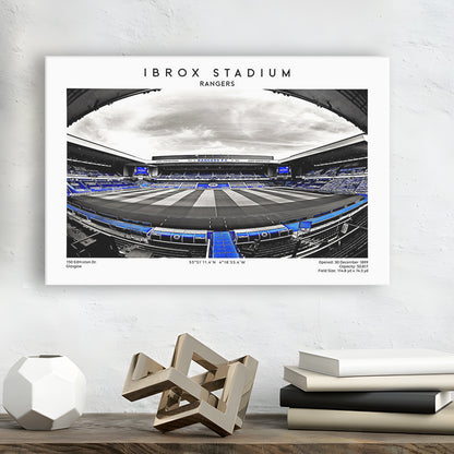 Ibrox Stadium Print,Football Stadium,Rangers,Scottish Football Wall Art, Canvas Print Wall Art, Man Cave Gift