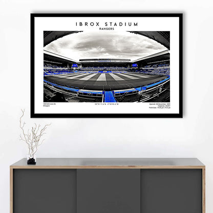 Ibrox Stadium Print,Football Stadium,Rangers,Scottish Football Wall Art, Framed Art Print Wall Decor