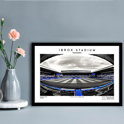 Ibrox Stadium Print,Football Stadium,Rangers,Scottish Football Wall Art, Framed Art Print Wall Decor