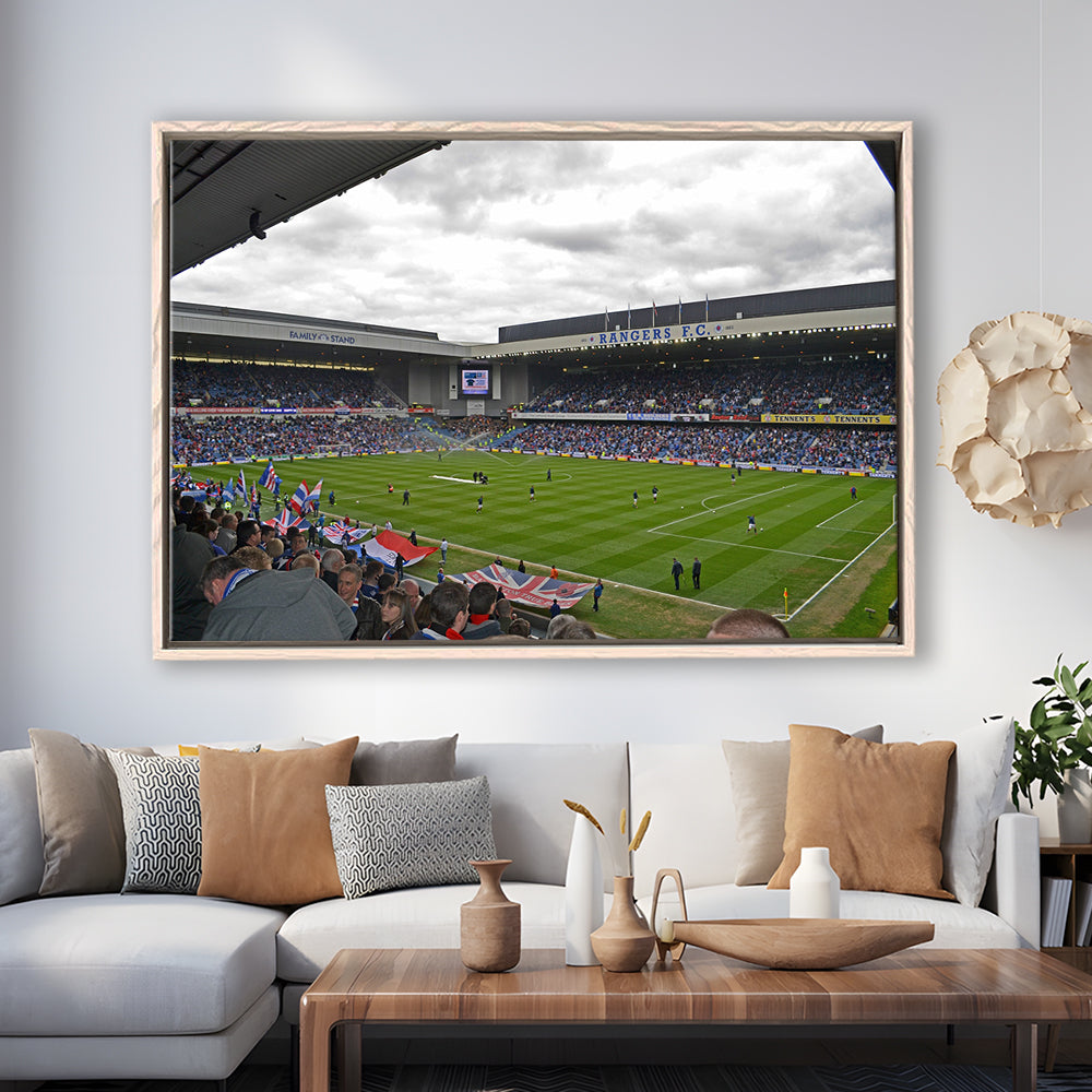 Ibrox Stadium, Stadium Canvas, Sport Art, Framed Canvas Print Wall Art, Floating Frame