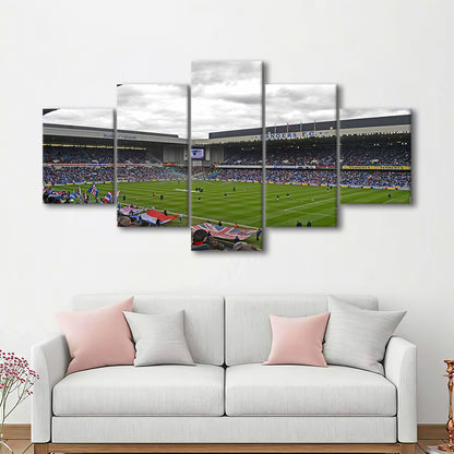 Ibrox Stadium, Stadium Canvas, Sport Art, Gift for him, 5 Panel, Large Canvas, Canvas Print Wall Art
