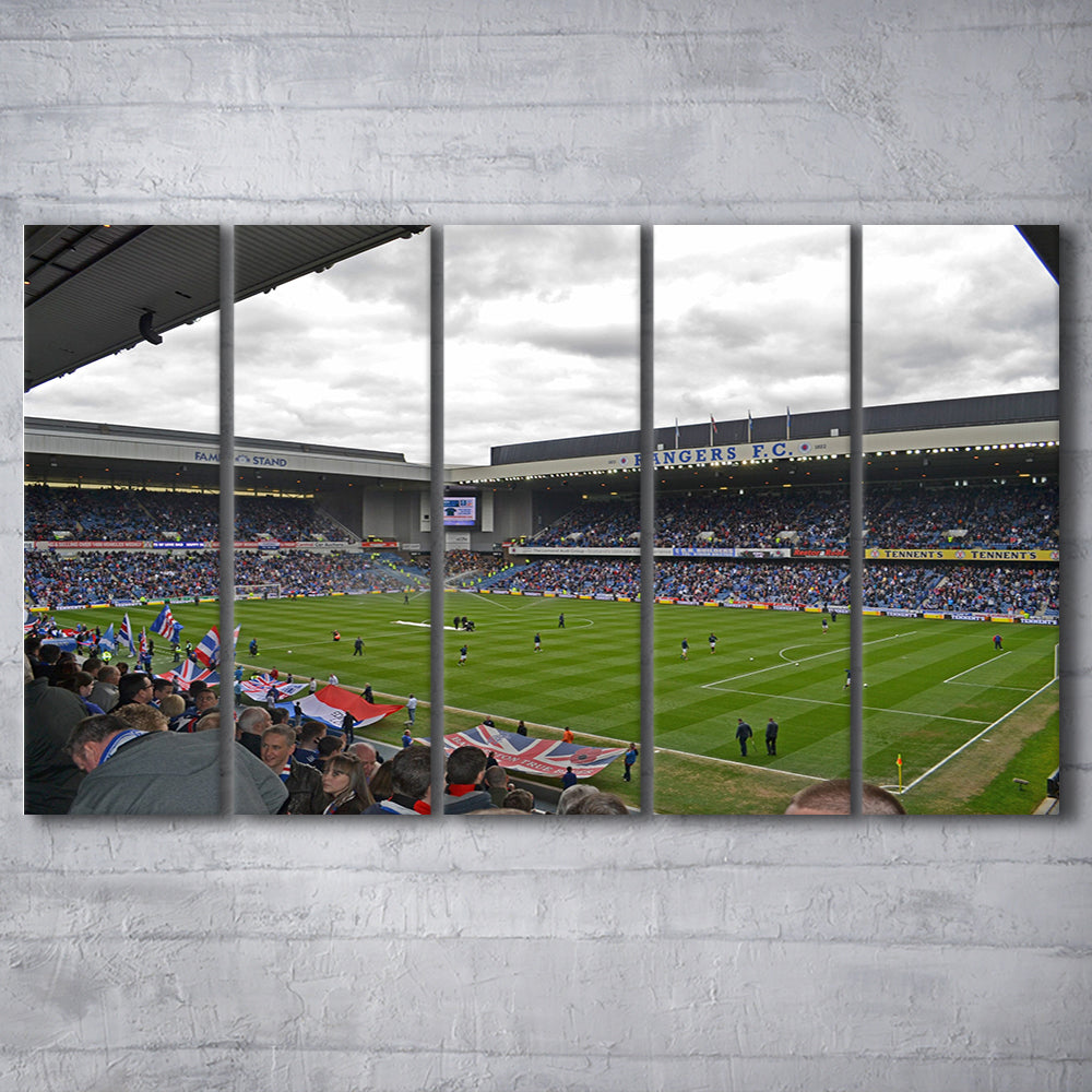 Ibrox Stadium, Stadium Canvas, Sport Art, 5 Panel B, Extra Large Canvas, Canvas Print Wall Art