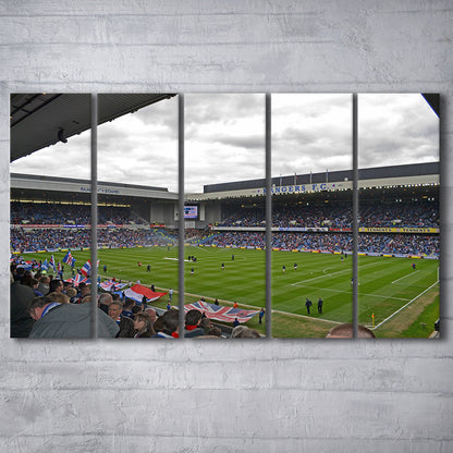 Ibrox Stadium, Stadium Canvas, Sport Art, 5 Panel B, Extra Large Canvas, Canvas Print Wall Art