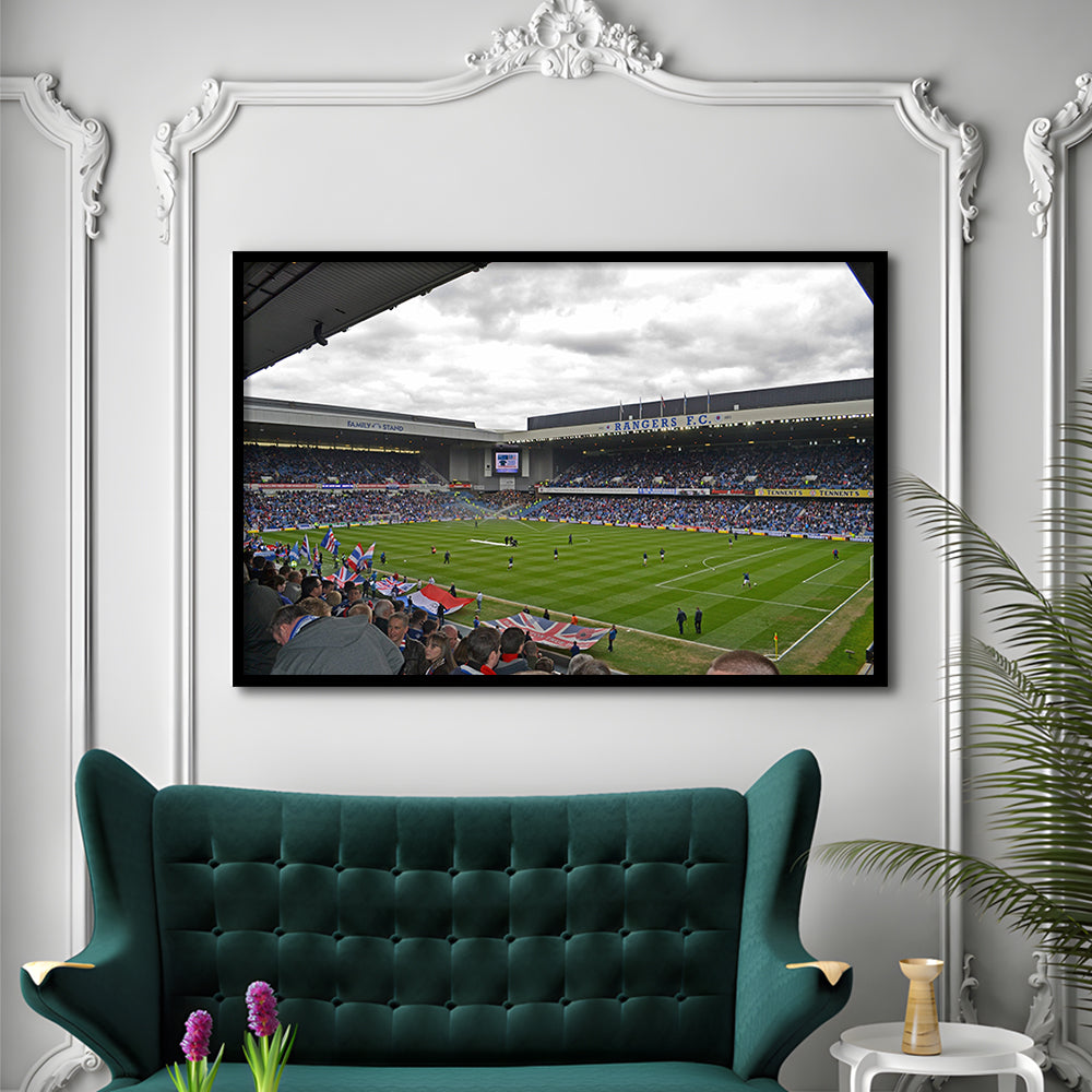 Ibrox Stadium, Stadium Canvas, Sport Art, Gift for him, Framed Art Print Wall Decor, Picture Framed