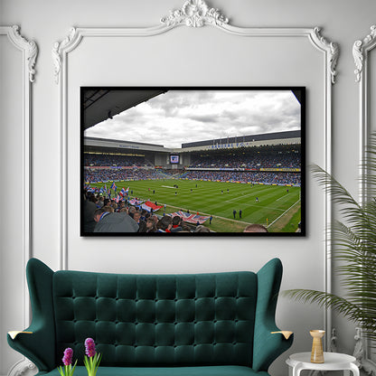 Ibrox Stadium, Stadium Canvas, Sport Art, Gift for him, Framed Art Print Wall Decor, Picture Framed