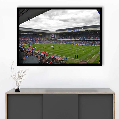 Ibrox Stadium, Stadium Canvas, Sport Art, Gift for him, Framed Art Print Wall Decor, Picture Framed