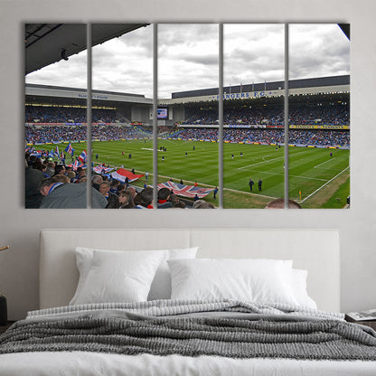 Ibrox Stadium, Stadium Canvas, Sport Art, 5 Panel B, Extra Large Canvas, Canvas Print Wall Art