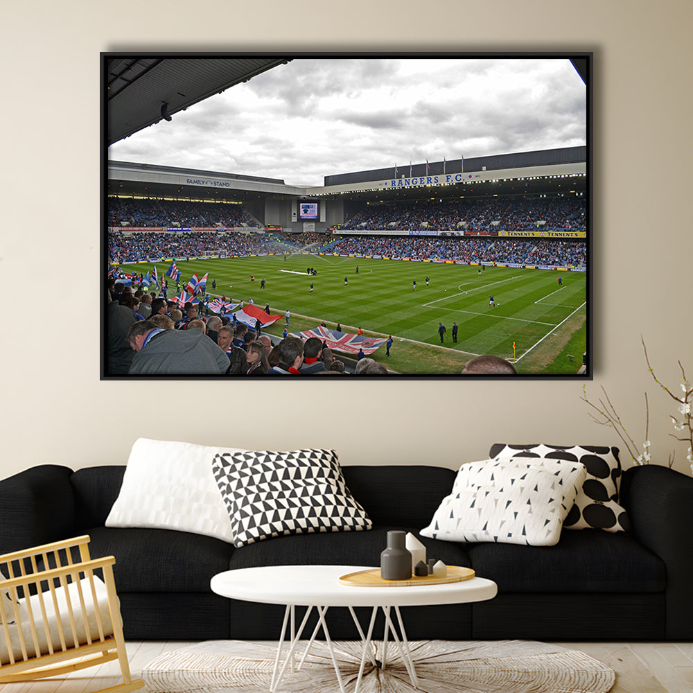 Ibrox Stadium, Stadium Canvas, Sport Art, Framed Canvas Print Wall Art, Floating Frame