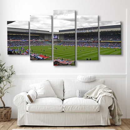 Ibrox Stadium, Stadium Canvas, Sport Art, Gift for him, 5 Panel, Large Canvas, Canvas Print Wall Art