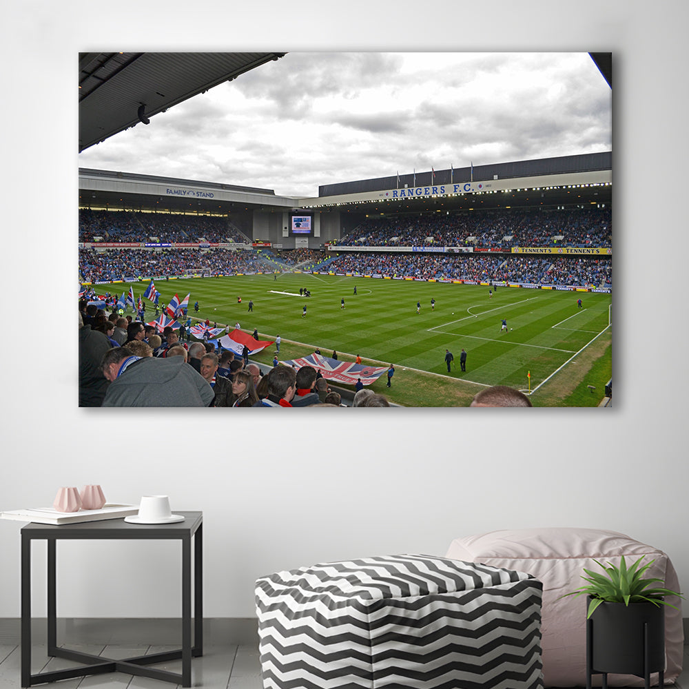 Ibrox Stadium, Stadium Canvas, Sport Art, Gift for him, Man Cave Decor, Art Print, Canvas Print Wall Art