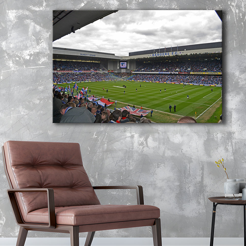 Ibrox Stadium, Stadium Canvas, Sport Art, Gift for him, Man Cave Decor, Art Print, Canvas Print Wall Art