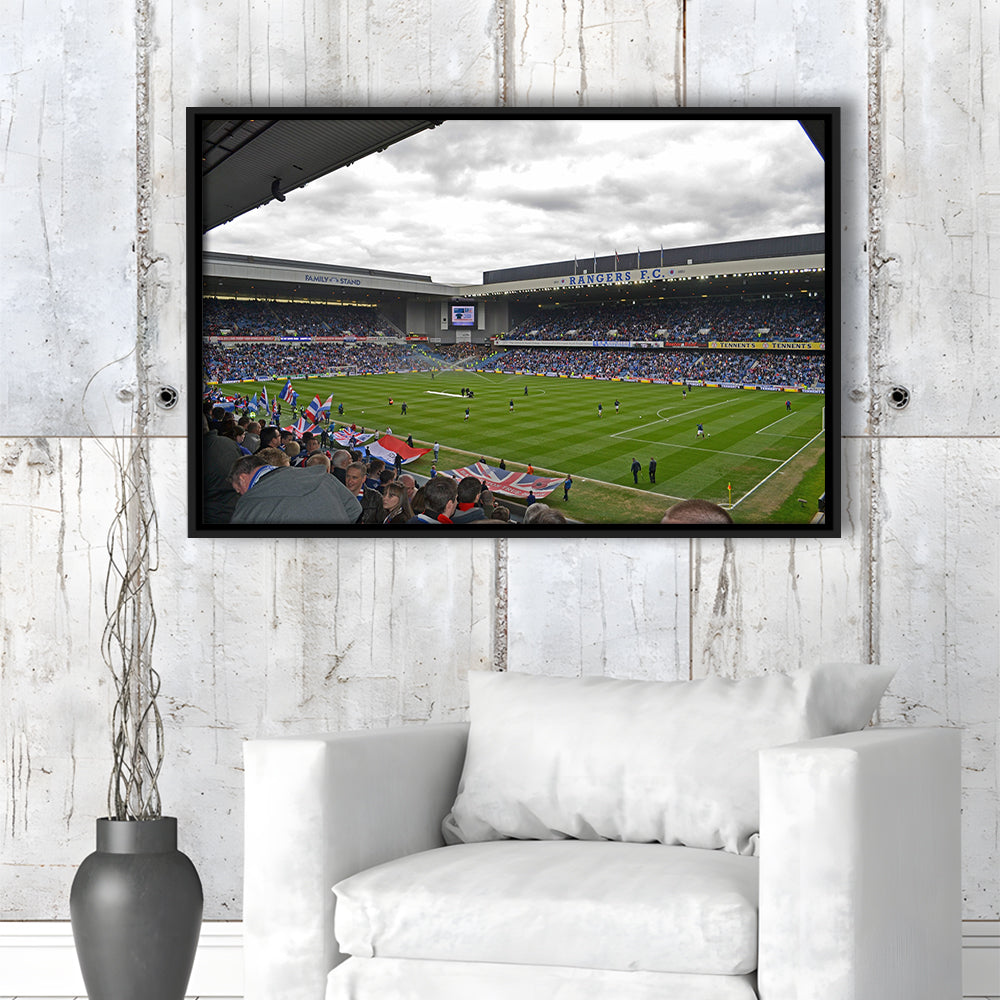 Ibrox Stadium, Stadium Canvas, Sport Art, Framed Canvas Print Wall Art, Floating Frame