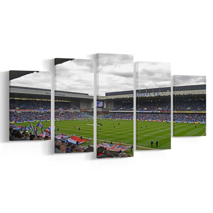 Ibrox Stadium, Stadium Canvas, Sport Art, Gift for him, 5 Panel, Large Canvas, Canvas Print Wall Art