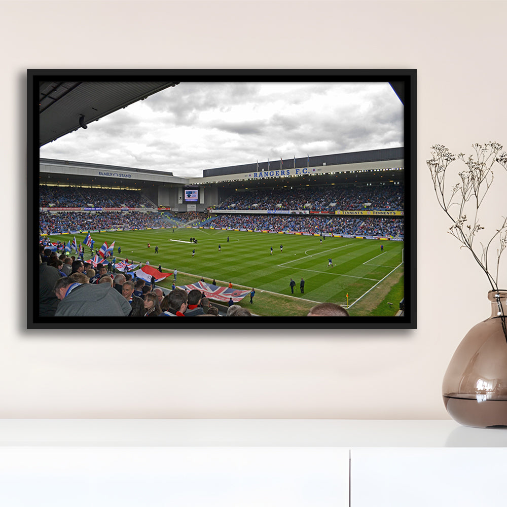 Ibrox Stadium, Stadium Canvas, Sport Art, Framed Canvas Print Wall Art, Floating Frame
