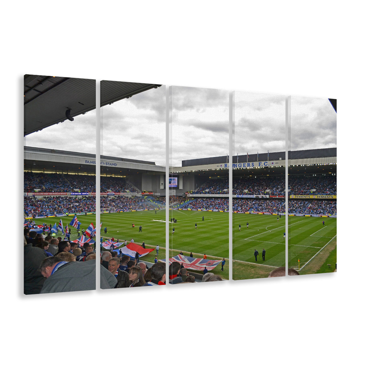 Ibrox Stadium, Stadium Canvas, Sport Art, 5 Panel B, Extra Large Canvas, Canvas Print Wall Art