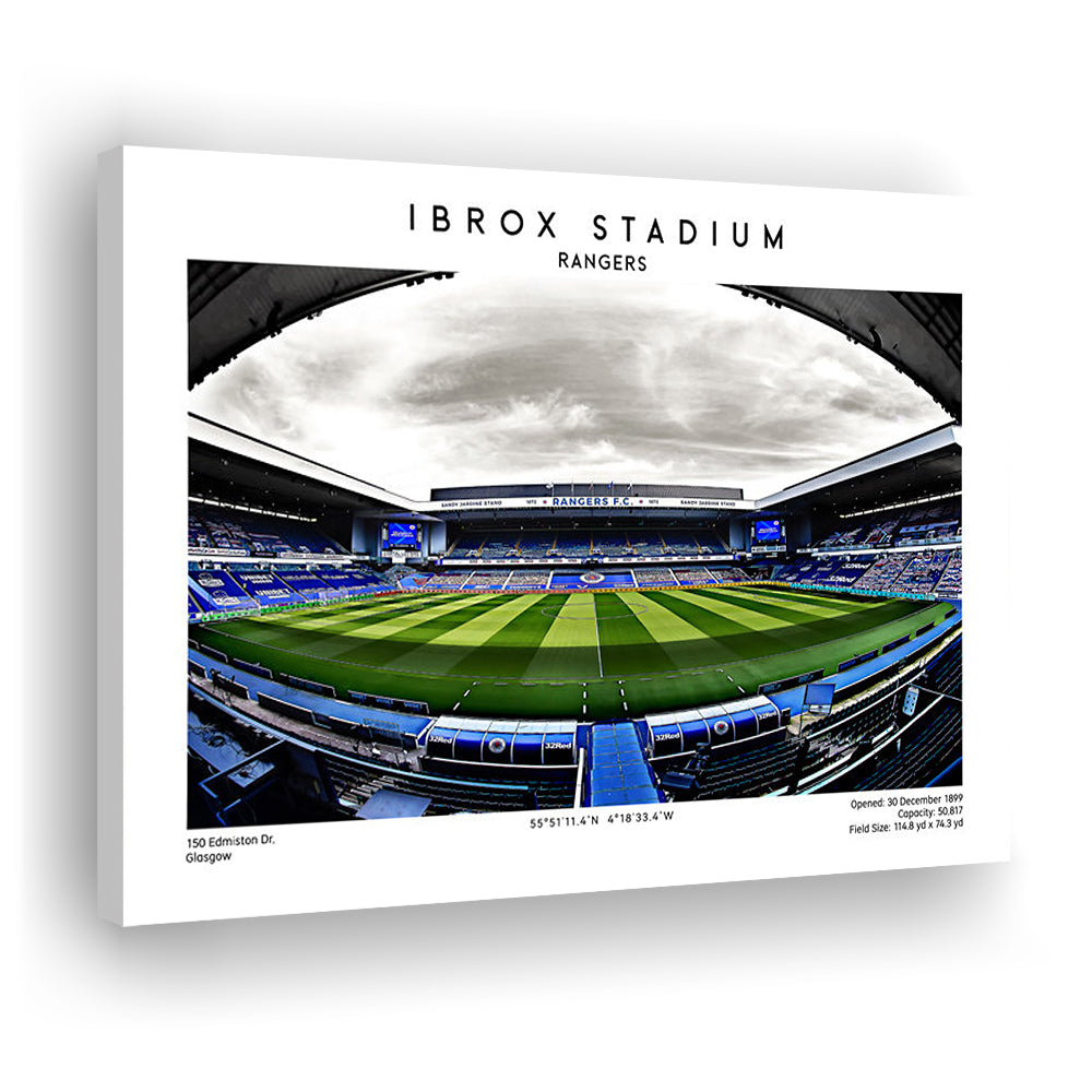 Ibrox Stadium, Rangers Football Wall Art, Scottish Football Print 1, Sport Art Print, Canvas Print Wall Art, Man Cave Gift