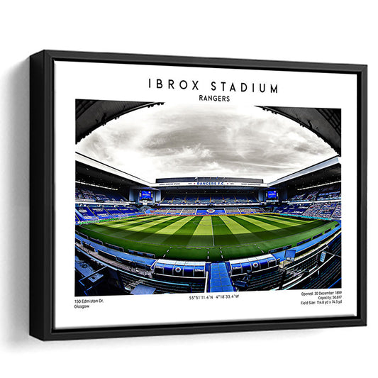 Ibrox Stadium, Rangers Football Wall Art, Scottish Football Print 1, Sport Art Print, Framed Canvas Print Wall Art