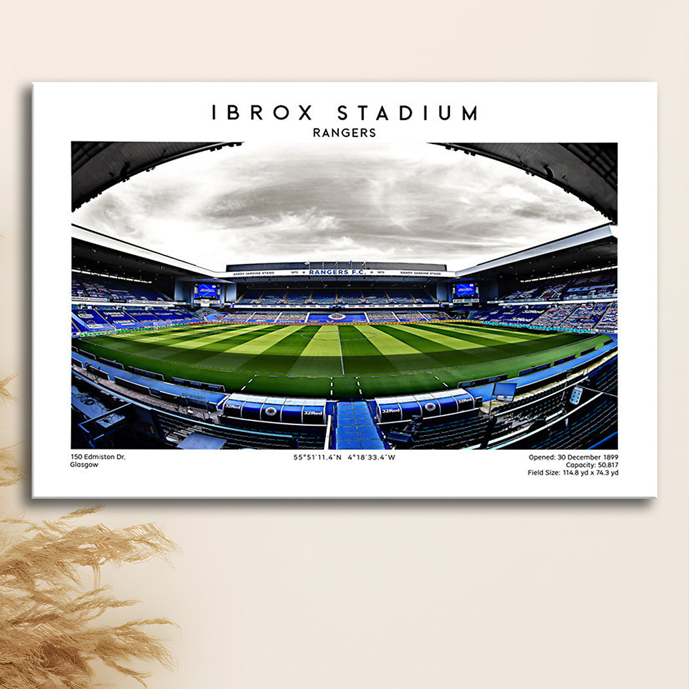 Ibrox Stadium, Rangers Football Wall Art, Scottish Football Print 1, Sport Art Print, Canvas Print Wall Art, Man Cave Gift