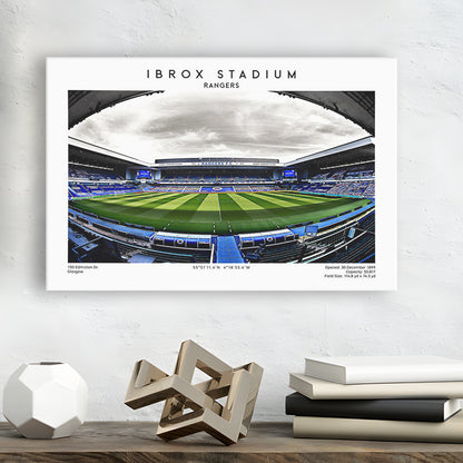 Ibrox Stadium, Rangers Football Wall Art, Scottish Football Print 1, Sport Art Print, Canvas Print Wall Art, Man Cave Gift
