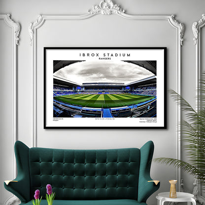 Ibrox Stadium, Rangers Football Wall Art, Scottish Football Print 1, Sport Art Print, Framed Art Print Wall Decor
