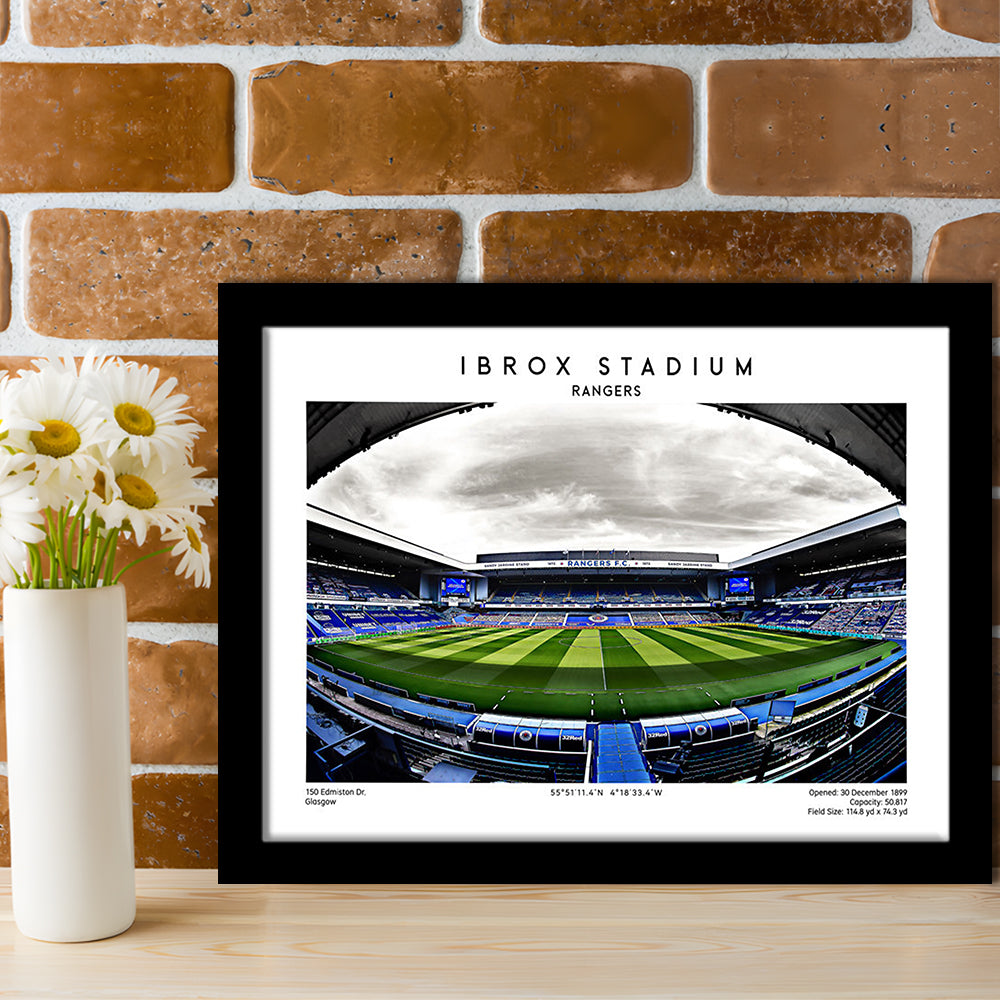 Ibrox Stadium, Rangers Football Wall Art, Scottish Football Print 1, Sport Art Print, Framed Art Print Wall Decor
