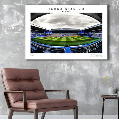 Ibrox Stadium, Rangers Football Wall Art, Scottish Football Print 1, Sport Art Print, Canvas Print Wall Art, Man Cave Gift