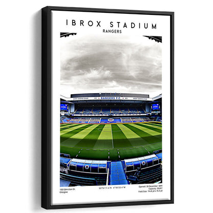 Ibrox Stadium, Rangers Football Wall Art, Scottish Football Print, Framed Canvas Prints Wall Art