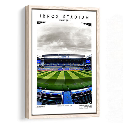 Ibrox Stadium, Rangers Football Wall Art, Scottish Football Print, Framed Canvas Prints Wall Art