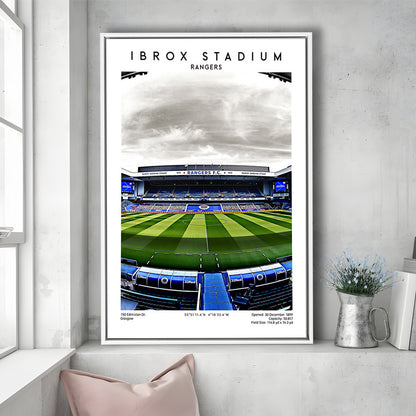 Ibrox Stadium, Rangers Football Wall Art, Scottish Football Print, Framed Canvas Prints Wall Art