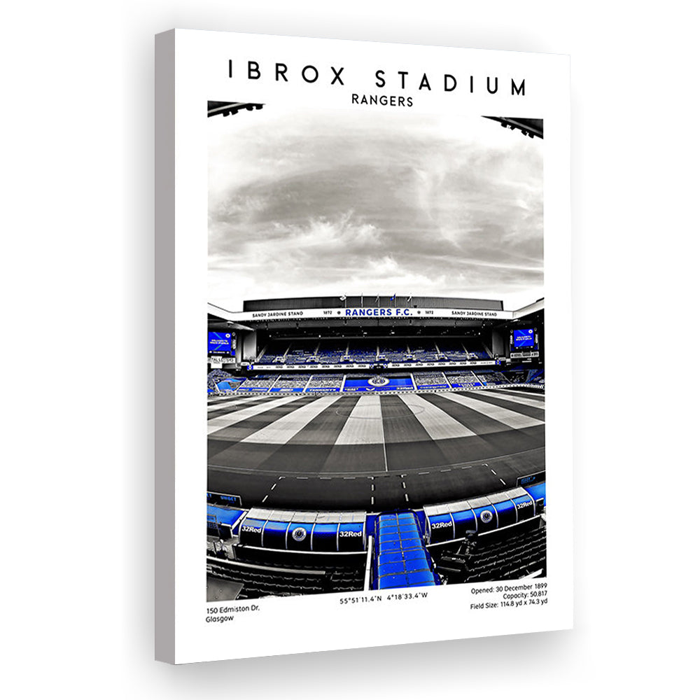 Ibrox Stadium, Rangers Stadium Wall Art Print, Scottish Football Decor 1, Canvas Prints Wall Art, Man Cave Decor