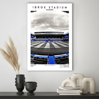 Ibrox Stadium, Rangers Stadium Wall Art Print, Scottish Football Decor 1, Canvas Prints Wall Art, Man Cave Decor