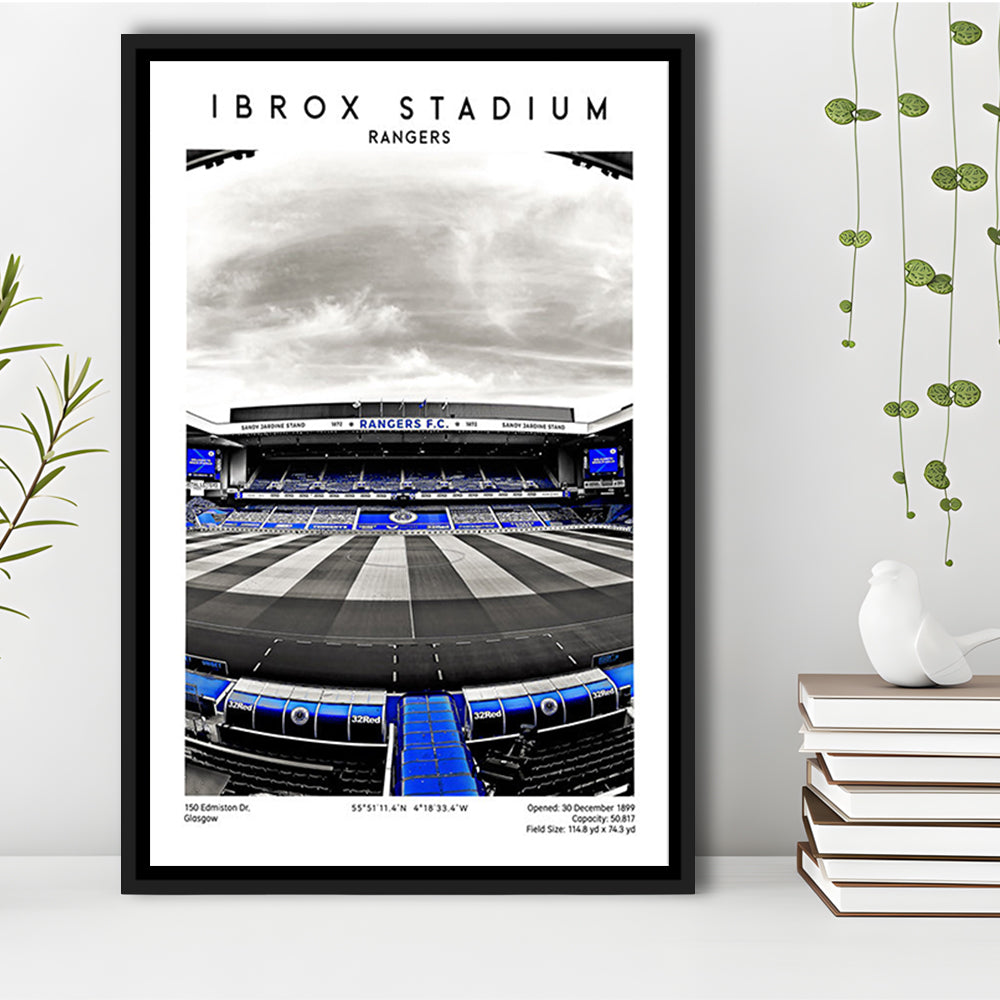 Ibrox Stadium, Rangers Stadium Wall Art Print, Scottish Football Decor 1, Framed Canvas Prints Wall Art