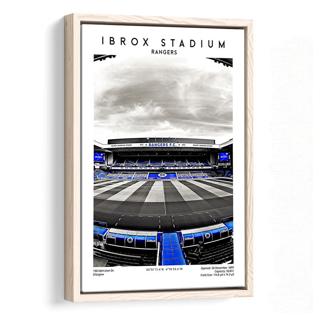 Ibrox Stadium, Rangers Stadium Wall Art Print, Scottish Football Decor 1, Framed Canvas Prints Wall Art