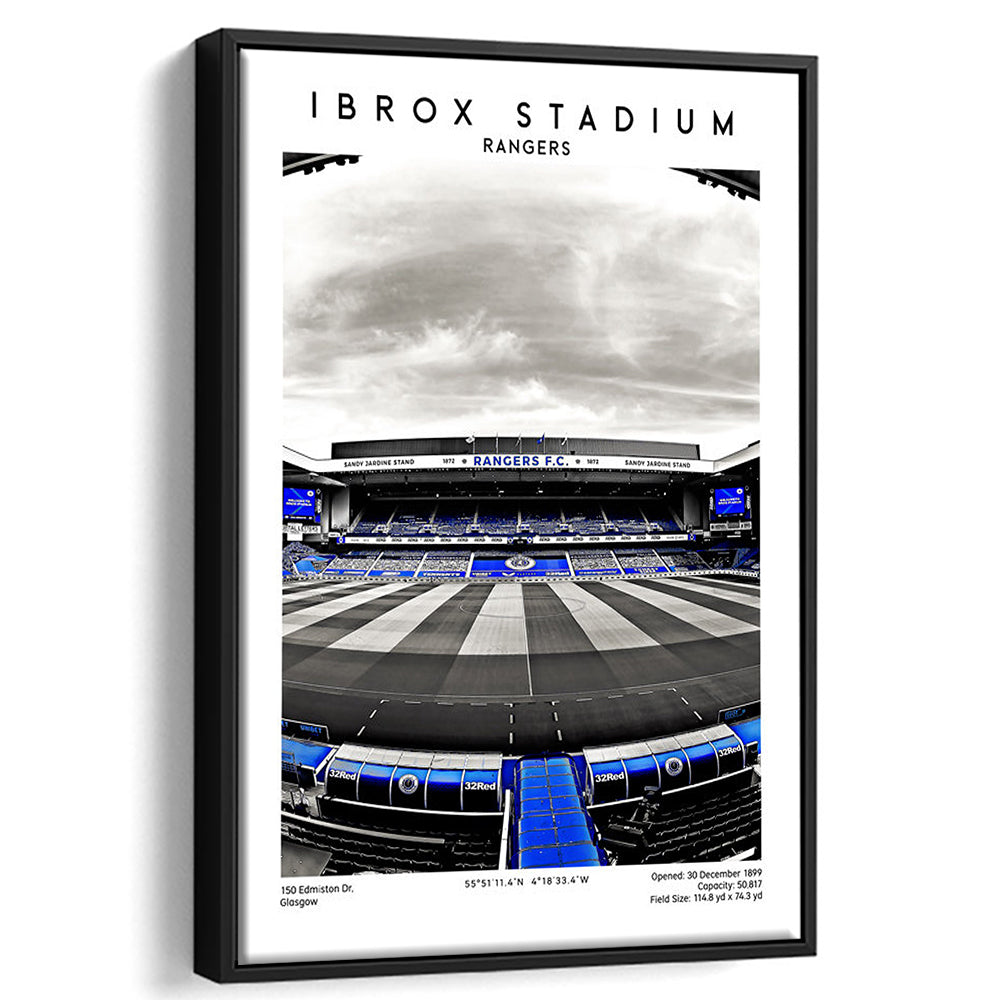 Ibrox Stadium, Rangers Stadium Wall Art Print, Scottish Football Decor 1, Framed Canvas Prints Wall Art