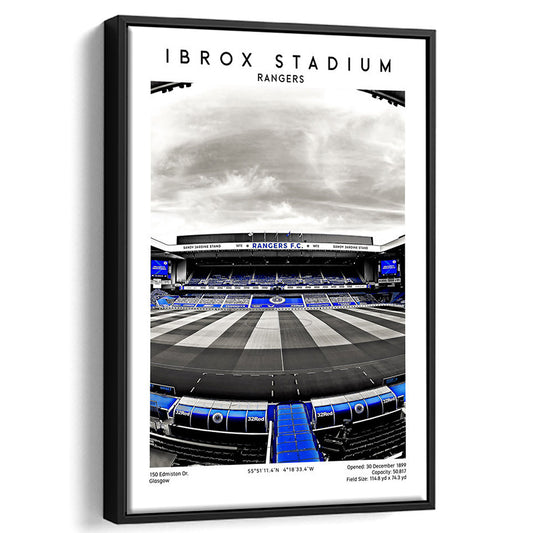 Ibrox Stadium, Rangers Stadium Wall Art Print, Scottish Football Decor 1, Framed Canvas Prints Wall Art